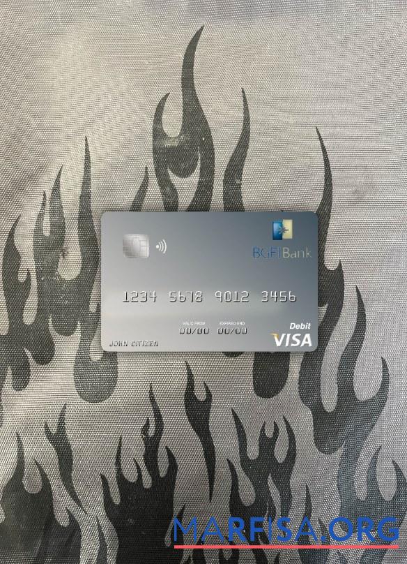 Realistic Equatorial Guinea BGFI Bank visa debit card photolook front download for verification